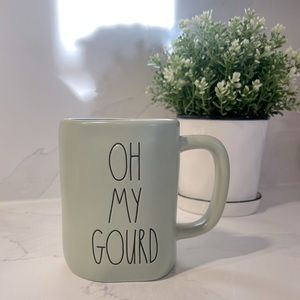 Rae Dunn Oh My Gourd green mug
